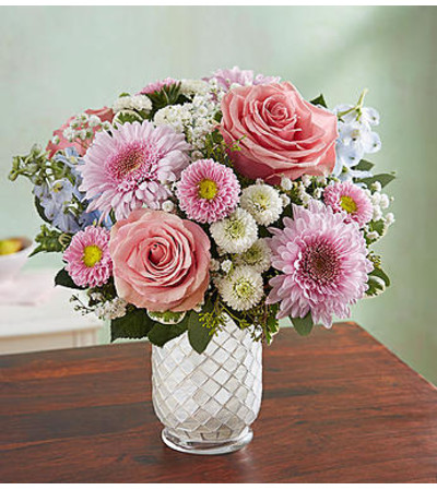 Floral Melody™ in White Mosaic Vase Floral Melody™ in White Mosaic Vase