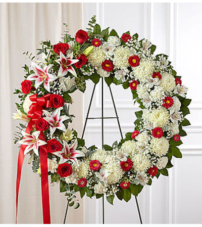 Red Rose and Lily Standing Wreath Red Rose and Lily Standing Wreath