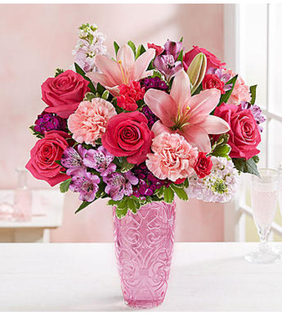 Sweetheart Medley™ in a Pink Vase Sweetheart Medley™ in a Pink Vase