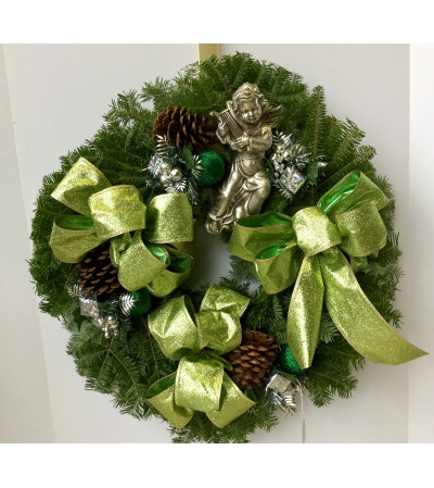 Wreath with cherub Wreath with cherub