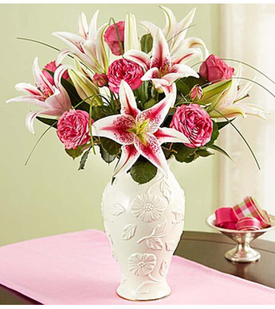 Garden Rose and Lily Bouquet in Lenox® Garden Rose and Lily Bouquet in Lenox®
