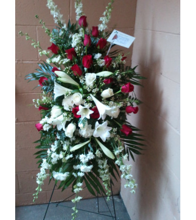 Classic Lily And Rose Tribute Spray Classic Lily And Rose Tribute Spray