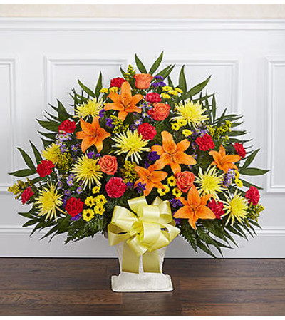 Heartfelt Tribute Bright Floor Basket Heartfelt Tribute Bright Floor Basket