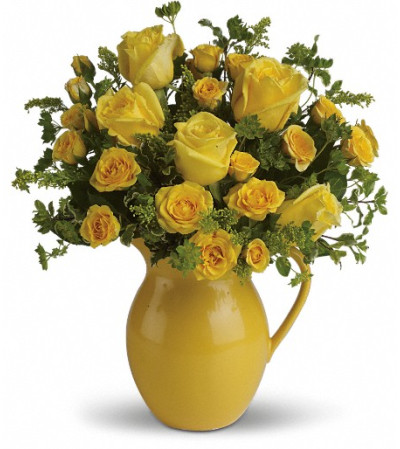 Teleflora's Sunny Day Pitcher of Roses Teleflora's Sunny Day Pitcher of Roses