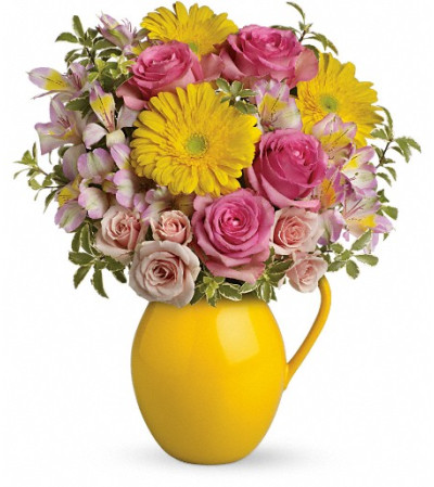 Teleflora's Sunny Day Pitcher Of Charm Teleflora's Sunny Day Pitcher Of Charm