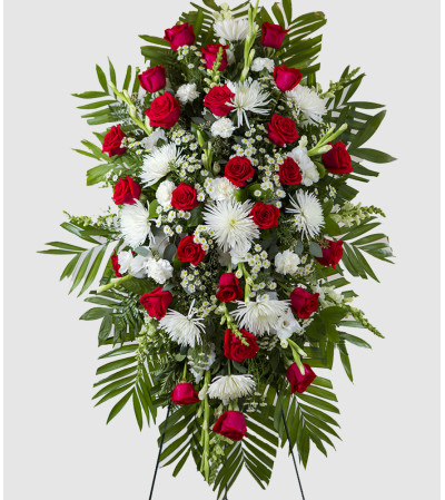 Red & White Standing Spray Red & White Standing Spray