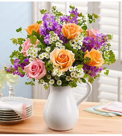 Pitcher Full of Roses with Stock Pitcher Full of Roses with Stock