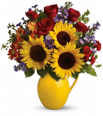 Teleflora's Sunny Day Pitcher of Joy Teleflora's Sunny Day Pitcher of Joy