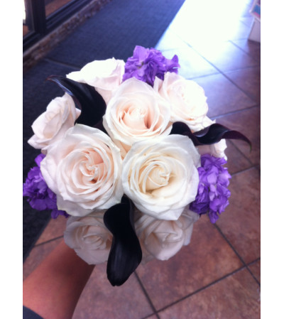 Ivory Rose and Midnight Bouquet Ivory Rose and Midnight Bouquet