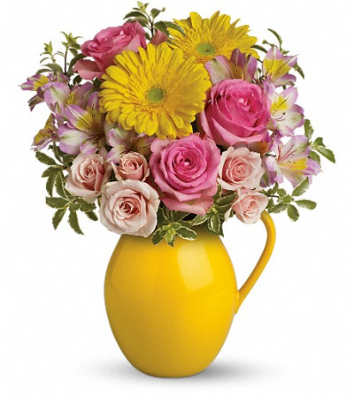 Teleflora's Sunny Day Pitcher Of Charm Teleflora's Sunny Day Pitcher Of Charm