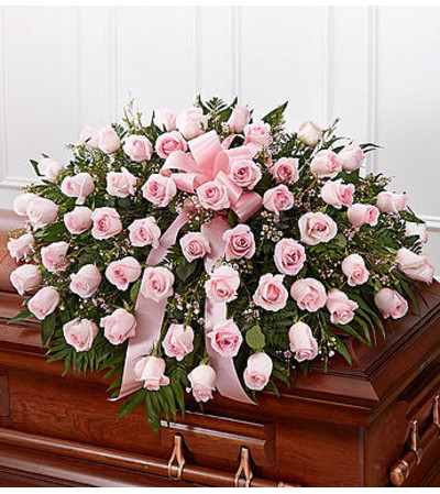 Pink Rose Half Casket Cover Pink Rose Half Casket Cover