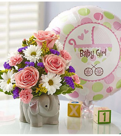 New Baby Girl Elephant Bouquet New Baby Girl Elephant Bouquet