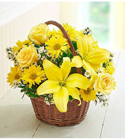 Basket of Sunshine™ with Roses Basket of Sunshine™ with Roses