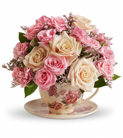 Teleflora's Victorian Teacup Bouquet Teleflora's Victorian Teacup Bouquet