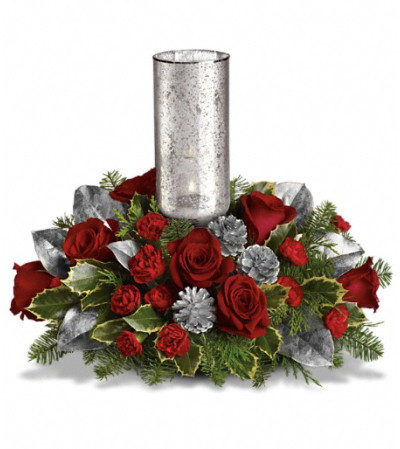 Teleflora's Silver Glow Centerpiece Teleflora's Silver Glow Centerpiece