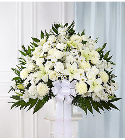 Heartfelt Sympathies™ White Standing Basket Heartfelt Sympathies™ White Standing Basket