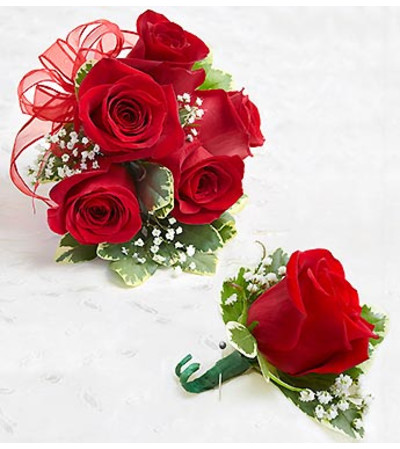 Red Rose Corsage & Boutonniere Red Rose Corsage & Boutonniere