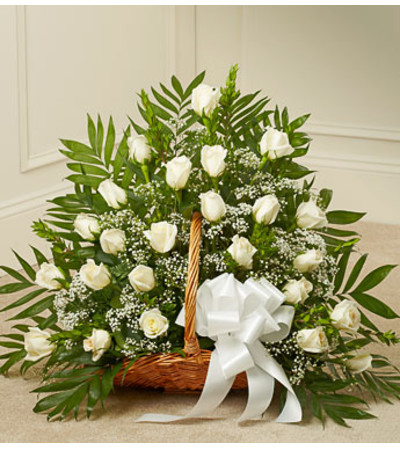 Sincerest Sympathies Fireside Basket - White Sincerest Sympathies Fireside Basket - White