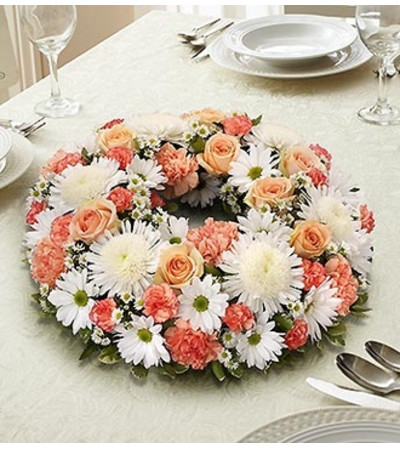 Peach, Orange and White Centerpiece Peach, Orange and White Centerpiece