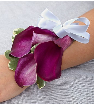 Purple Elegance Corsage - Mini Calla Lily Purple Elegance Corsage - Mini Calla Lily
