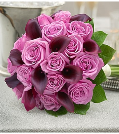 Purple Elegance Rose and Mini Calla Lily Bouq Purple Elegance Rose and Mini Calla Lily Bouq