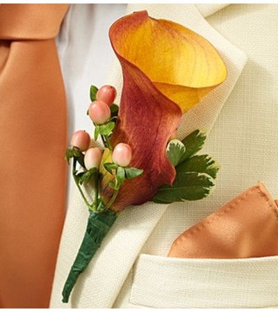 Golden Sunset Boutonniere Golden Sunset Boutonniere