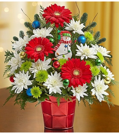 Christmas Greetings™ in a Red Vase Christmas Greetings™ in a Red Vase