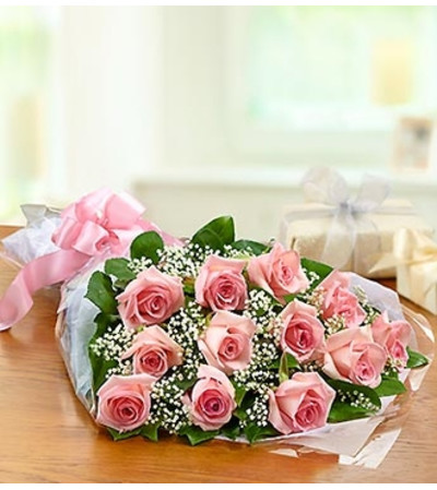 One Dozen Rose Presentation Bouquet - Pink One Dozen Rose Presentation Bouquet - Pink