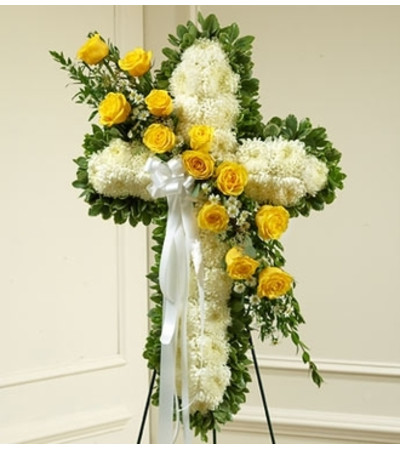 White Cross with Yellow Rose Break White Cross with Yellow Rose Break