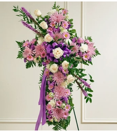 Lavender and White Standing Cross Lavender and White Standing Cross