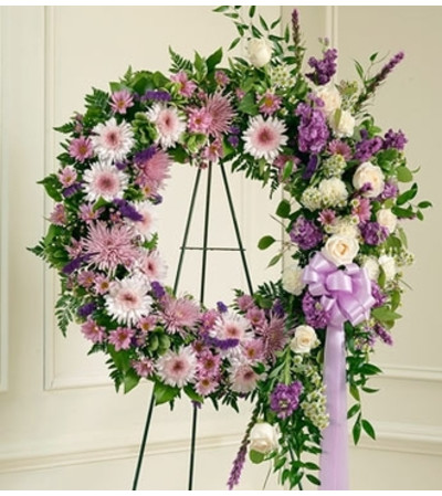 Lavender and White Standing Wreath Lavender and White Standing Wreath