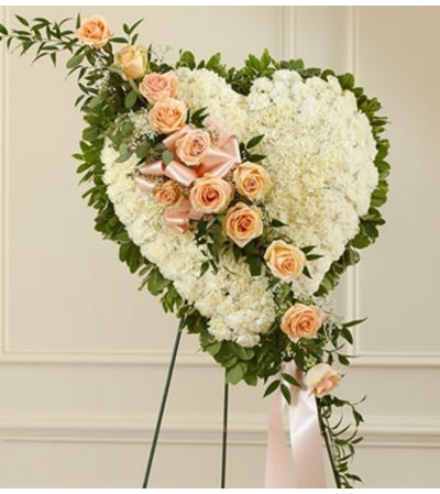 White Heart with Peach Rose Break White Heart with Peach Rose Break