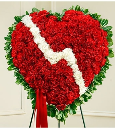 Red and White Standing Broken Heart Red and White Standing Broken Heart
