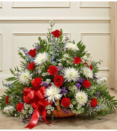 Red, White, and Blue Mixed Fireside Basket Red, White, and Blue Mixed Fireside Basket