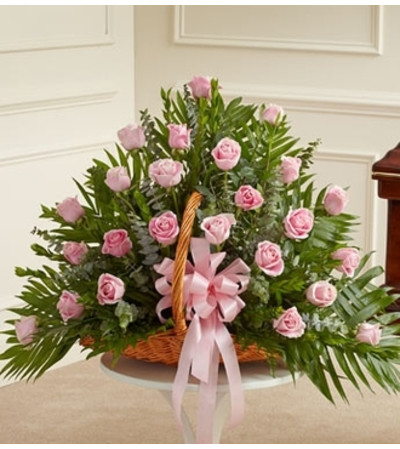 Pink Rose Fireside Basket Pink Rose Fireside Basket