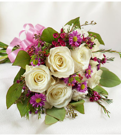 Lavender and White Tied Nosegay Lavender and White Tied Nosegay