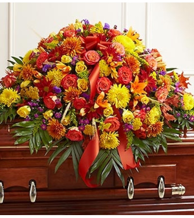 Half Casket Cover in Fall Colors Half Casket Cover in Fall Colors