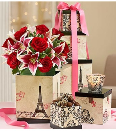 Tower of Love Bouquet with Votive and Chocola Tower of Love Bouquet with Votive and Chocola