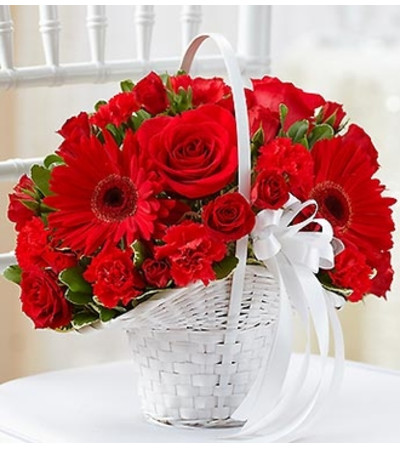 All Red Flower Girl Arrangement All Red Flower Girl Arrangement