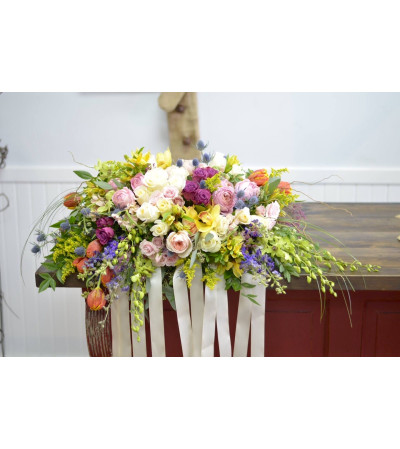 Spring Blooms Casket Spray Spring Blooms Casket Spray