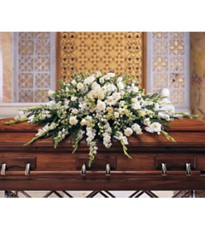 Deluxe Pure White Casket Spray Deluxe Pure White Casket Spray