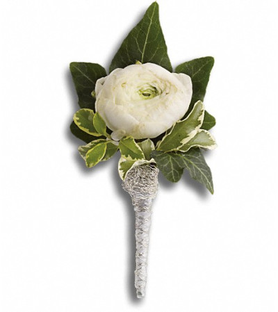 Blissful White Boutonniere Blissful White Boutonniere