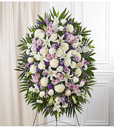 Lavender & White Sympathy Standing Spray Lavender & White Sympathy Standing Spray