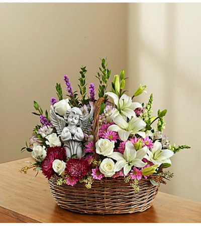 Heavenly Angel™ Lavender & White Basket Heavenly Angel™ Lavender & White Basket