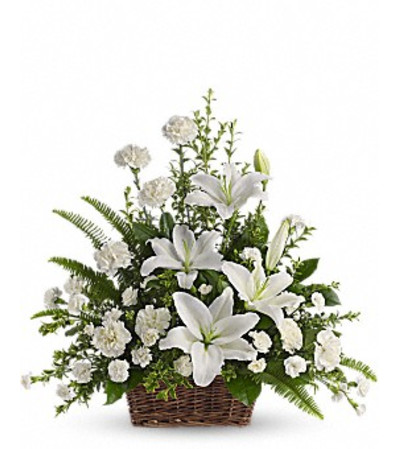 PEACEFUL WHITE LILY BASKET PEACEFUL WHITE LILY BASKET