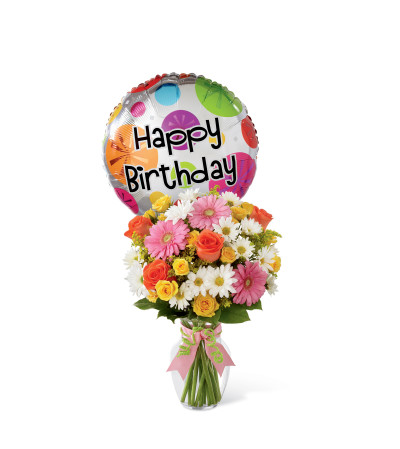 The FTD® Birthday Cheer™ Bouquet with Balloon The FTD® Birthday Cheer™ Bouquet with Balloon