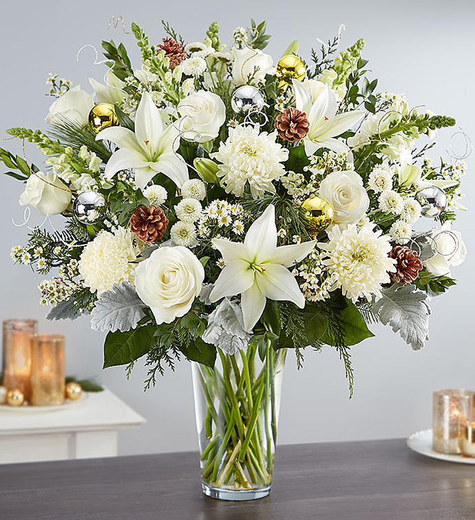 Dazzling Winter Wonderland Flower Arrangement - Send to The City of Happy  Homes, Mt Vernon, NY Today!