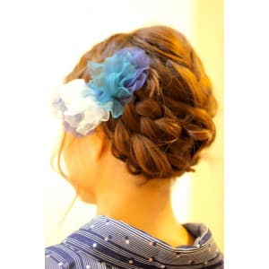 ルーズな太め編み込み☆結婚式二次会セットアップスタイル☆
