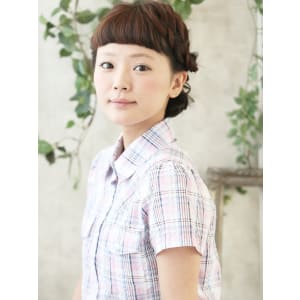 無邪気な甘さを与えるマッシュボブ★ハート編みこみ