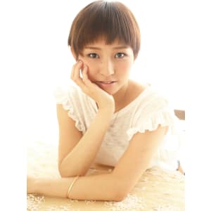 マッシュバングのヘルシーショート★オレンジベージュカラー